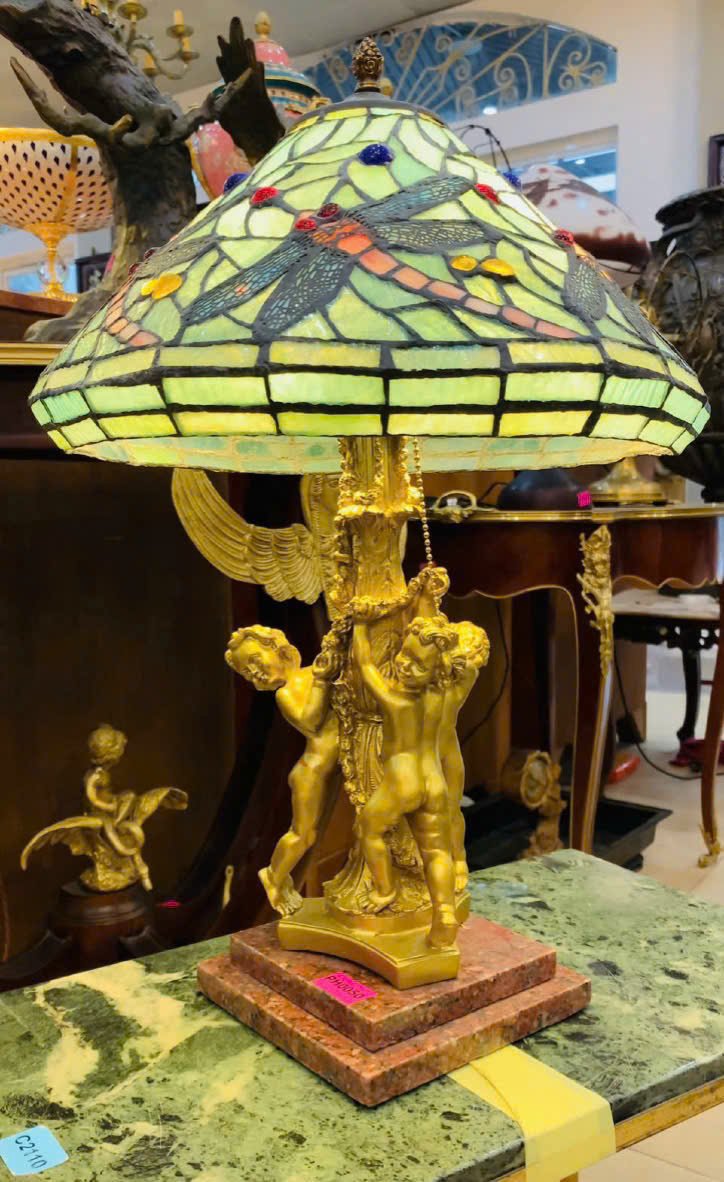 [PH0042] Đèn TYFFANY cu tí để bàn và phòng ngủ