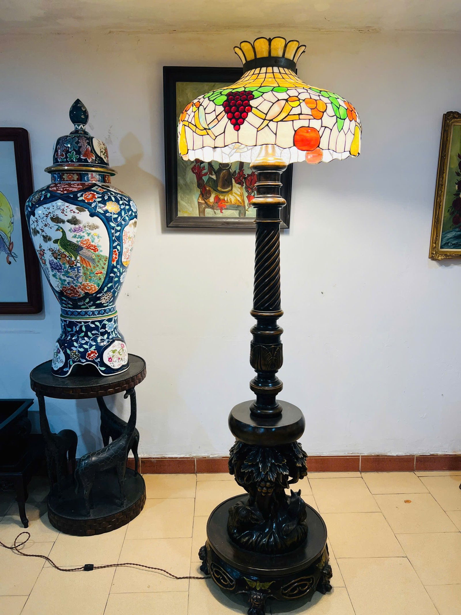 [PH0159] Đèn Cây Khủng Tiffany Sóc Nho