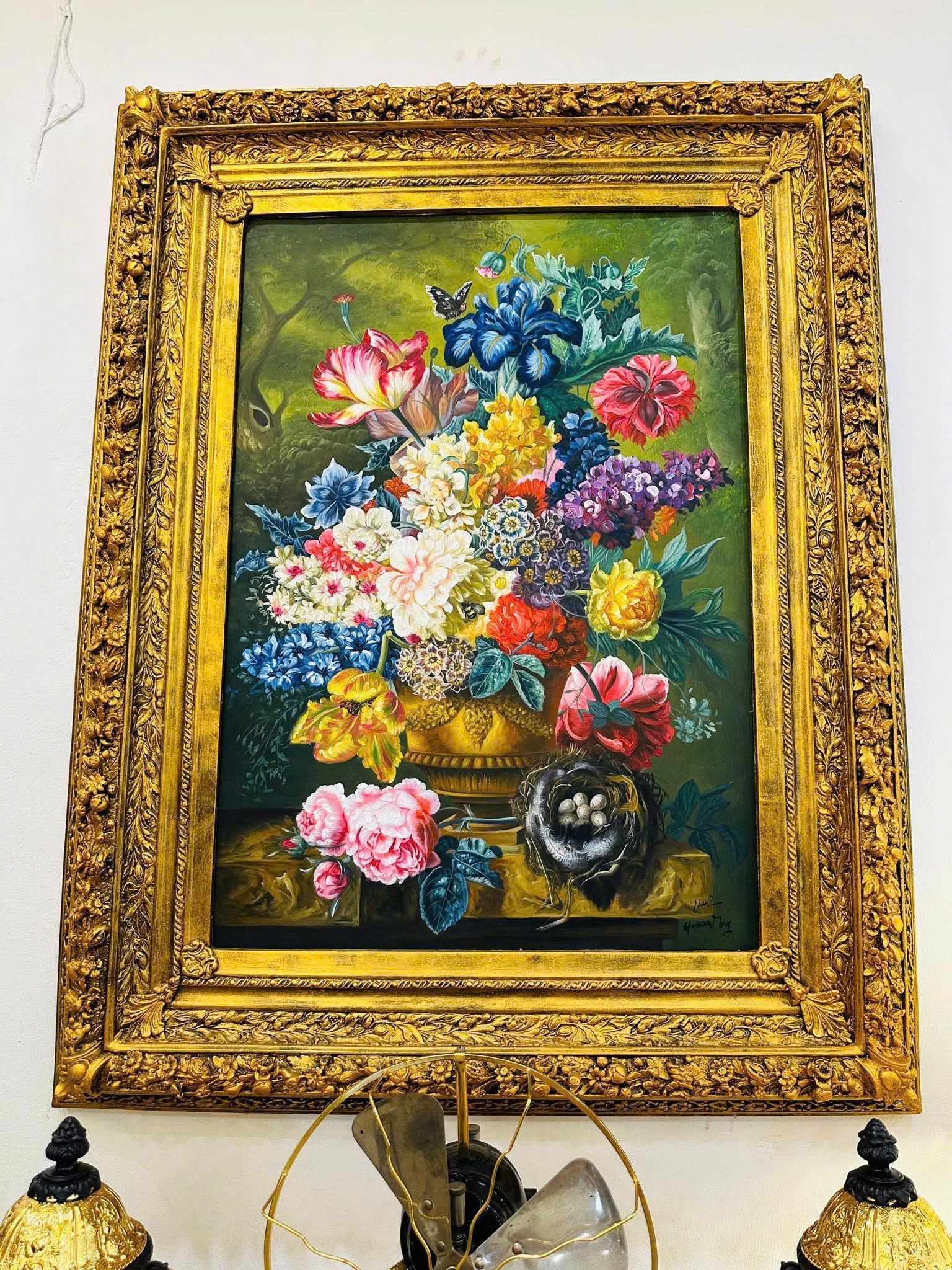 Bức tranh vẽ dầu  Kích thước  : Cao 1m35 ngang 105cm