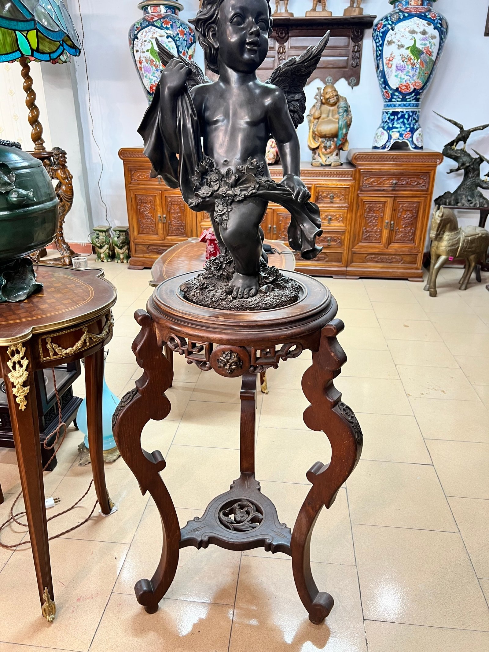 Đôn gỗ gụ MS26